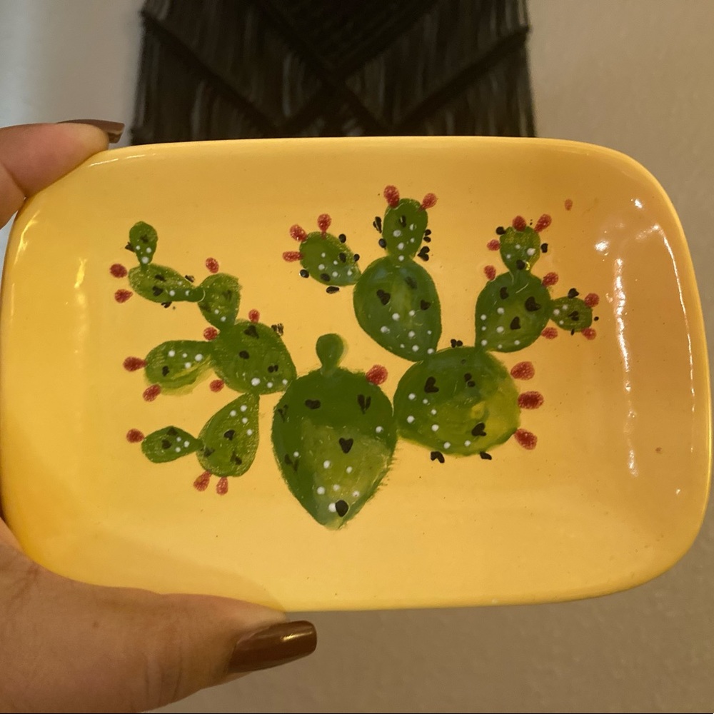 Handcrafted Cacti Ceramic Dish Tray